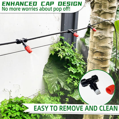 30PCS Push-to-Fit Drip Irrigation Emitters for 1/4 inch Irrigation Tubing, Adjustable 360 Degree Drip Emitter Sprayer with Stake, Irrigation Dripper Sprinklers for Drip Irrigation System