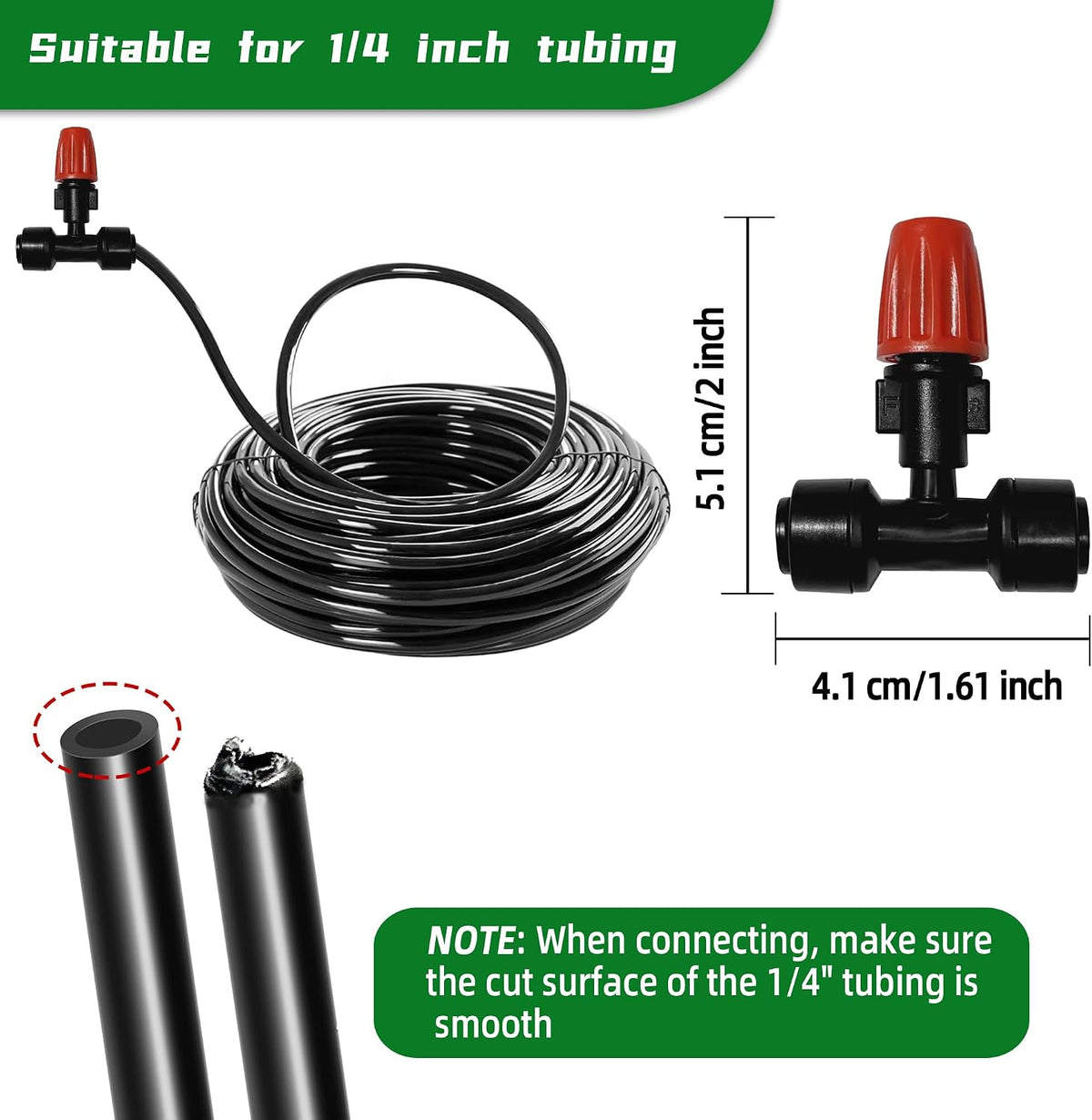 30PCS Push-to-Fit Drip Irrigation Emitters for 1/4 inch Irrigation Tubing, Adjustable 360 Degree Drip Emitter Sprayer with Stake, Irrigation Dripper Sprinklers for Drip Irrigation System