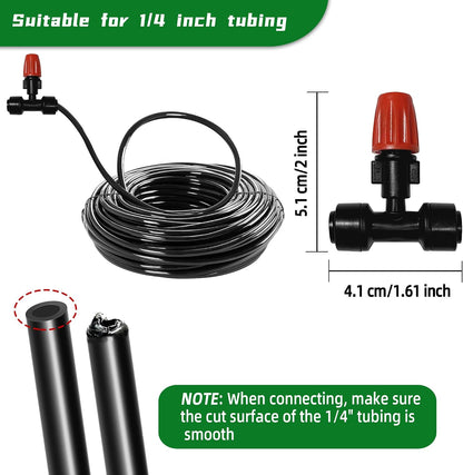 30PCS Push-to-Fit Drip Irrigation Emitters for 1/4 inch Irrigation Tubing, Adjustable 360 Degree Drip Emitter Sprayer with Stake, Irrigation Dripper Sprinklers for Drip Irrigation System
