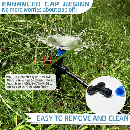 30PCS Push-to-Fit Drip Irrigation Emitters for 1/4 inch Irrigation Tubing, Adjustable 360 Degree Drip Emitter Sprayer with Stake, Irrigation Dripper Sprinklers for Drip Irrigation System