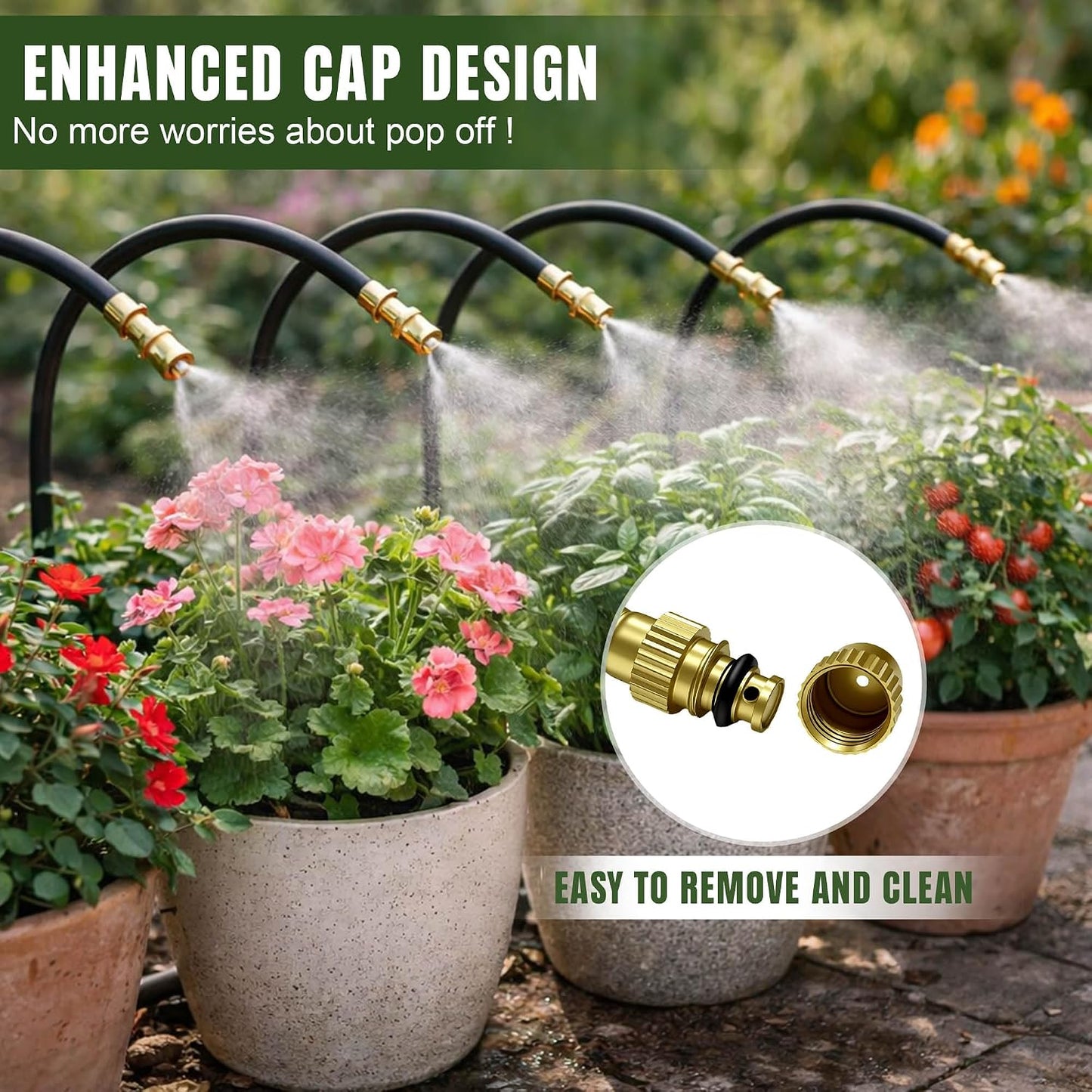 30PCS Push-to-Fit Drip Irrigation Emitters for 1/4 inch Irrigation Tubing, Adjustable 360 Degree Drip Emitter Sprayer with Stake, Irrigation Dripper Sprinklers for Drip Irrigation System