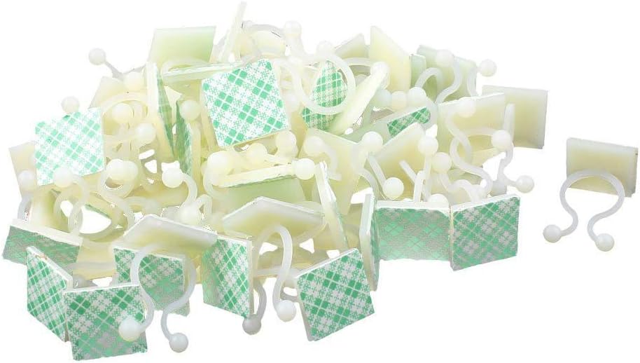 50 Pcs White Nylon Self-Adhesive Twist Locks Holder Cable Tie Clips