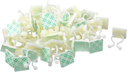 50 Pcs White Nylon Self-Adhesive Twist Locks Holder Cable Tie Clips