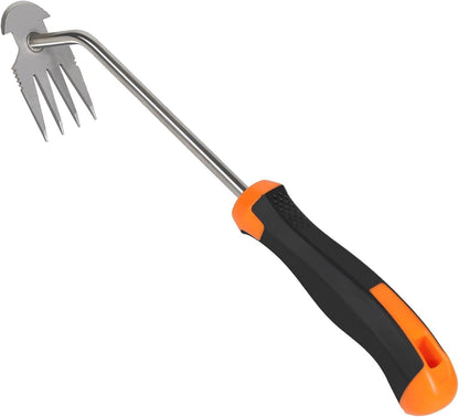 Portable Manganese Steel Weeding Tools for Hand Weeder Puller for Vegetable Gardening Backyard Farm Planting(Rubber Handle)