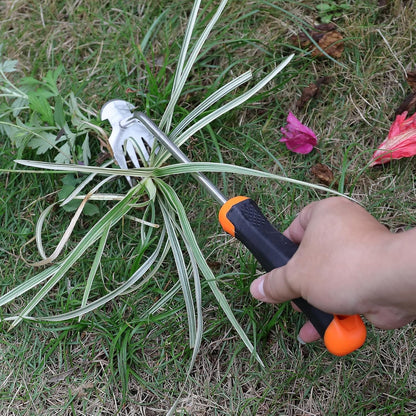 Portable Manganese Steel Weeding Tools for Hand Weeder Puller for Vegetable Gardening Backyard Farm Planting(Rubber Handle)