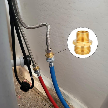 Garden Hose Fittings Connectors Adapter Solid brass Brass Repair Male faucet leader coupler dual water hose connector(3/4" GHT Male to 1/2" NPT Male) (6-Pcs)