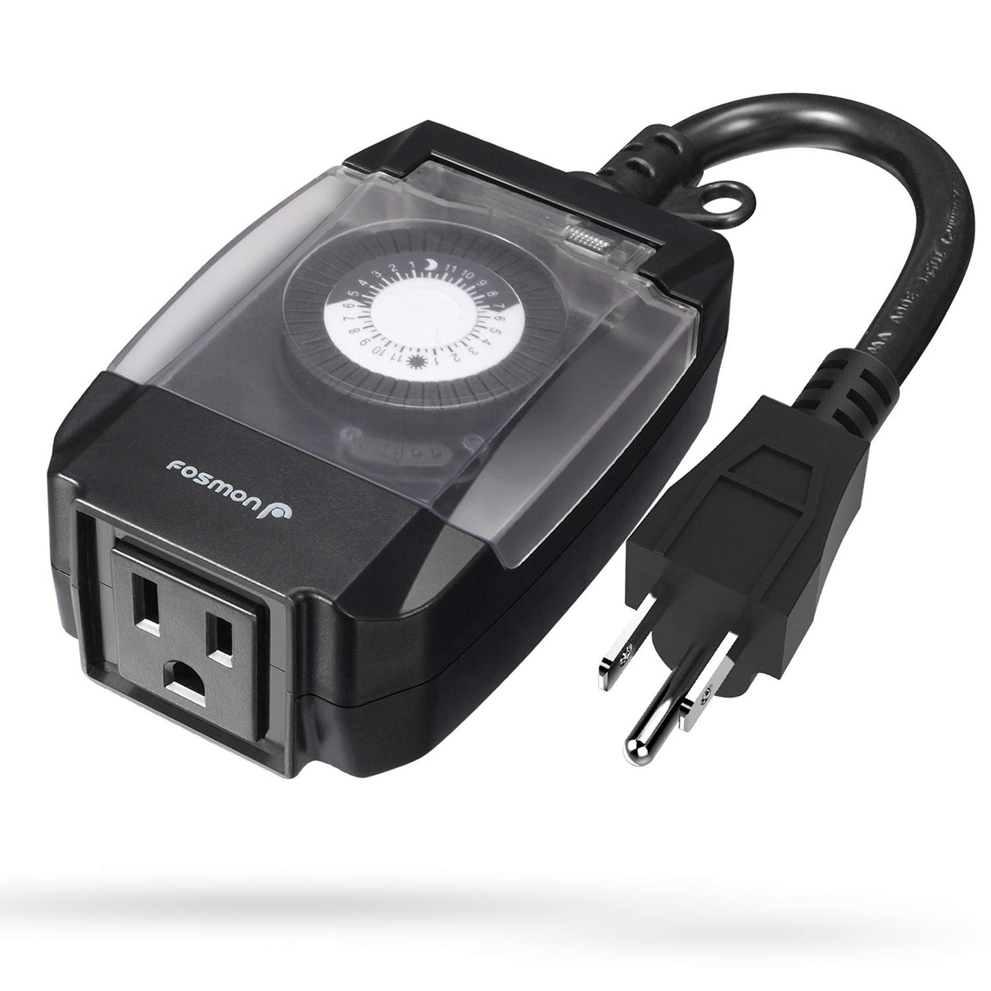 Outdoor Light Timer Outlet Waterproof, 24 Hour Plug in Mechanical Pool Pump Timer Weatherproof, 3-Prong, Grounded, Heavy Duty, 15A 1/2HP