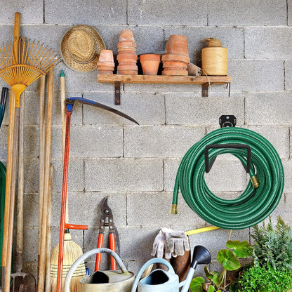 Hose Holder Wall Mount,1pc Black Garden Hose Holder,Water Hose Holders for Outside,Hold 125ft Hose, Reliable and Heavy Duty Rust-Free Hose Rack for Water Hose, Keep Your Backyard Neat and Clean