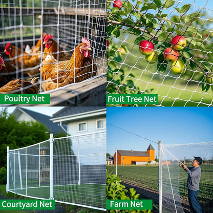 Bird Netting, 30 x 50 Feet, 1-inch Square Mesh, Heavy Duty Nylon Garden Protection Against Birds (30X50FT-1'')