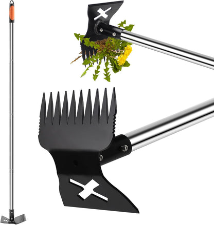 Larger Weed Puller Tool with Long Handle for Garden, Yard and Lawn
