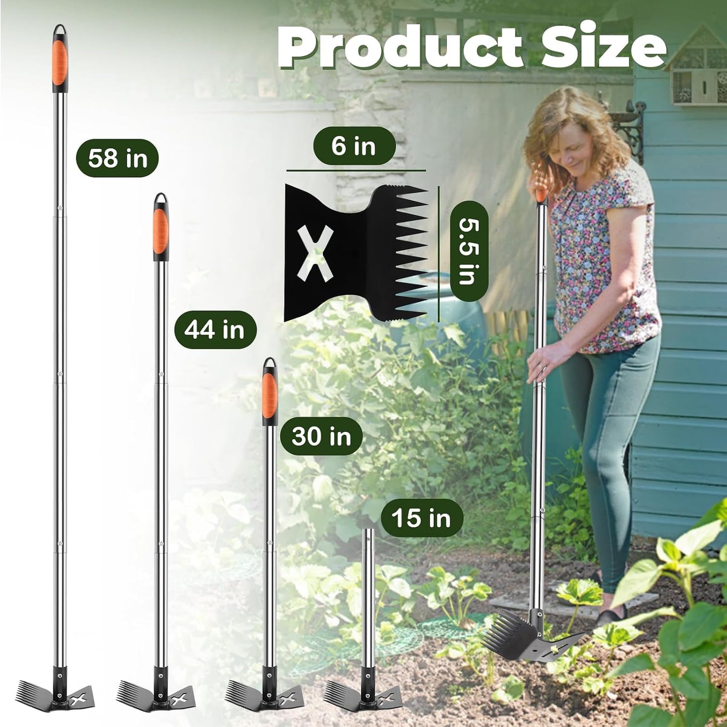 Larger Weed Puller Tool with Long Handle for Garden, Yard and Lawn
