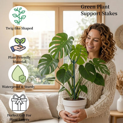 6 Pack Stackable Plant Support Stakes, 43inch Climbing Plant Sticks Structures for Monstera with Garden Ties, Durable Alternative to Moss Pole for Indoor Outdoor Plants