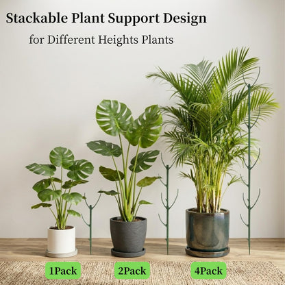 6 Pack Stackable Plant Support Stakes, 43inch Climbing Plant Sticks Structures for Monstera with Garden Ties, Durable Alternative to Moss Pole for Indoor Outdoor Plants