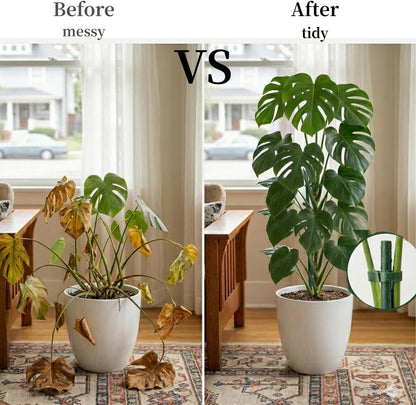 6 Pack Stackable Plant Support Stakes, 43inch Climbing Plant Sticks Structures for Monstera with Garden Ties, Durable Alternative to Moss Pole for Indoor Outdoor Plants