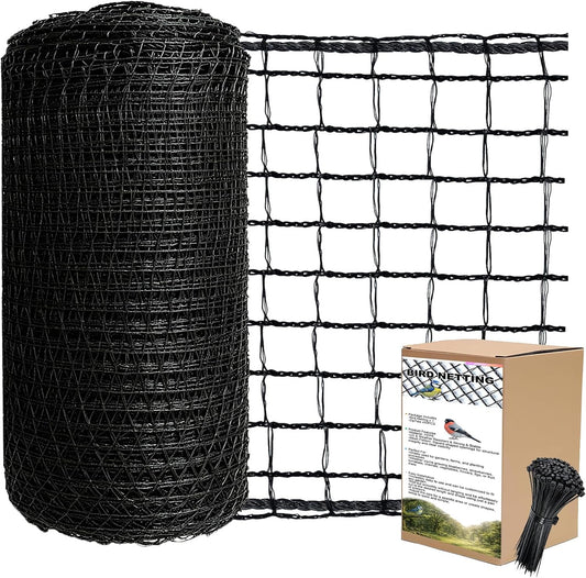 15x15ft Bird Netting, 1/2-inch Square Mesh Garden Netting