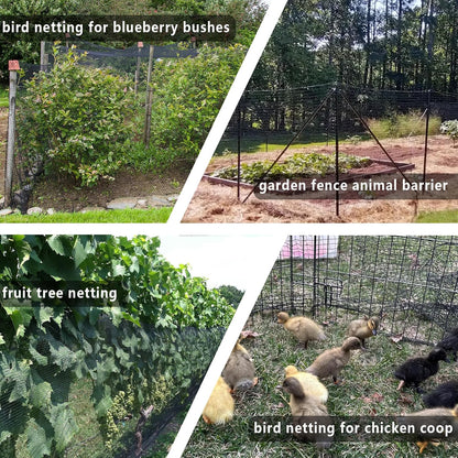 15x15ft Bird Netting, 1/2-inch Square Mesh Garden Netting