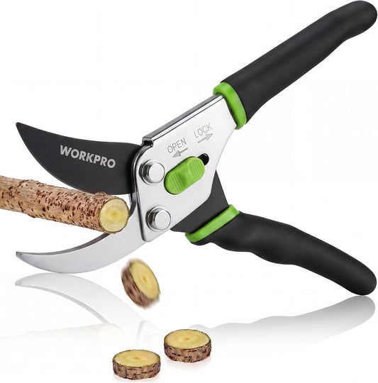 8.5" Bypass Pruning Shears, Garden Shears with Non-Slip Grip Handle