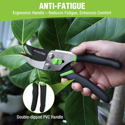 8.5" Bypass Pruning Shears, Garden Shears with Non-Slip Grip Handle