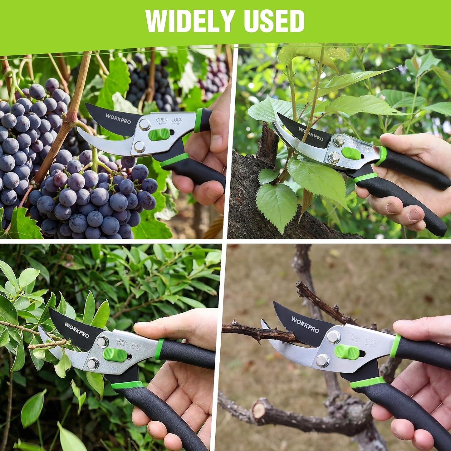 8.5" Bypass Pruning Shears, Garden Shears with Non-Slip Grip Handle
