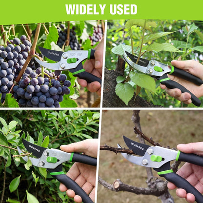 8.5" Bypass Pruning Shears, Garden Shears with Non-Slip Grip Handle