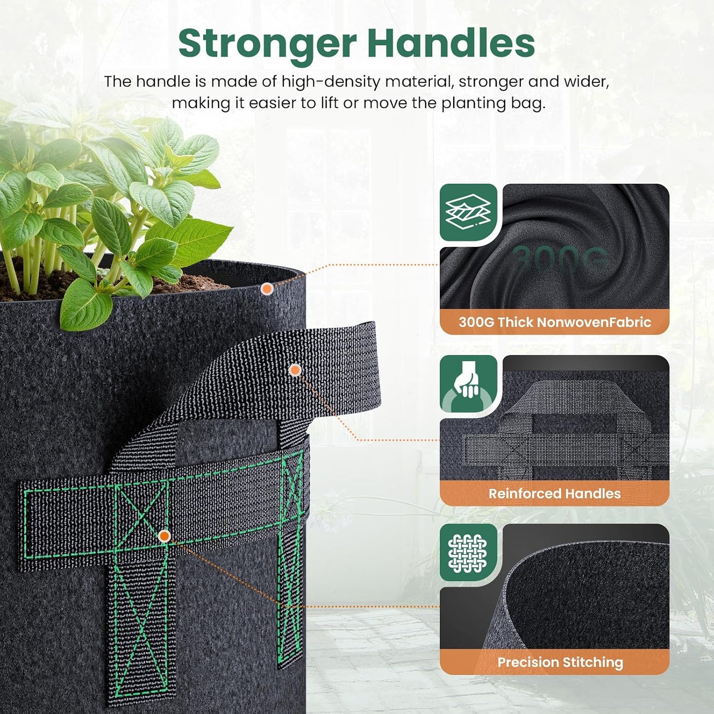10-Pack 7 Gallon Grow Bags