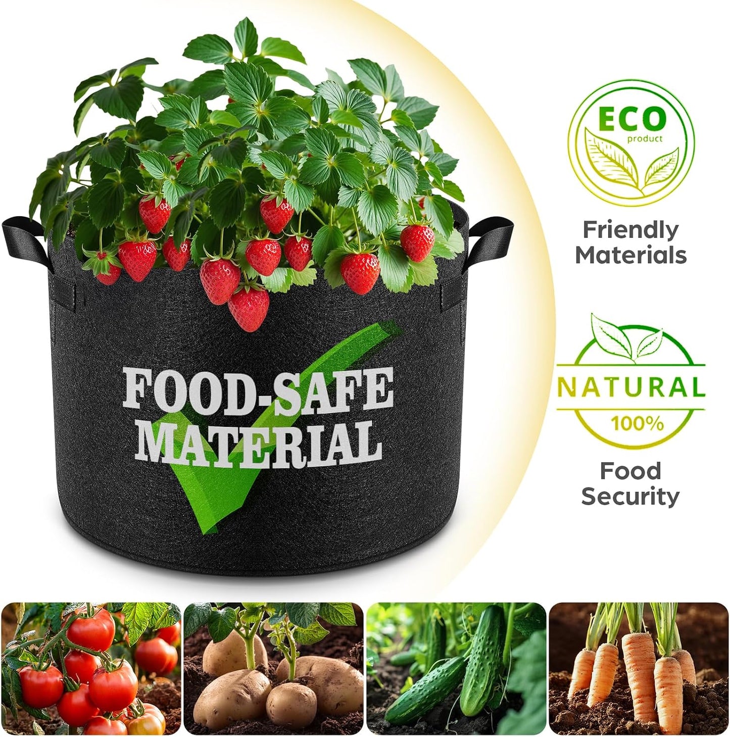 10-Pack 7 Gallon Grow Bags