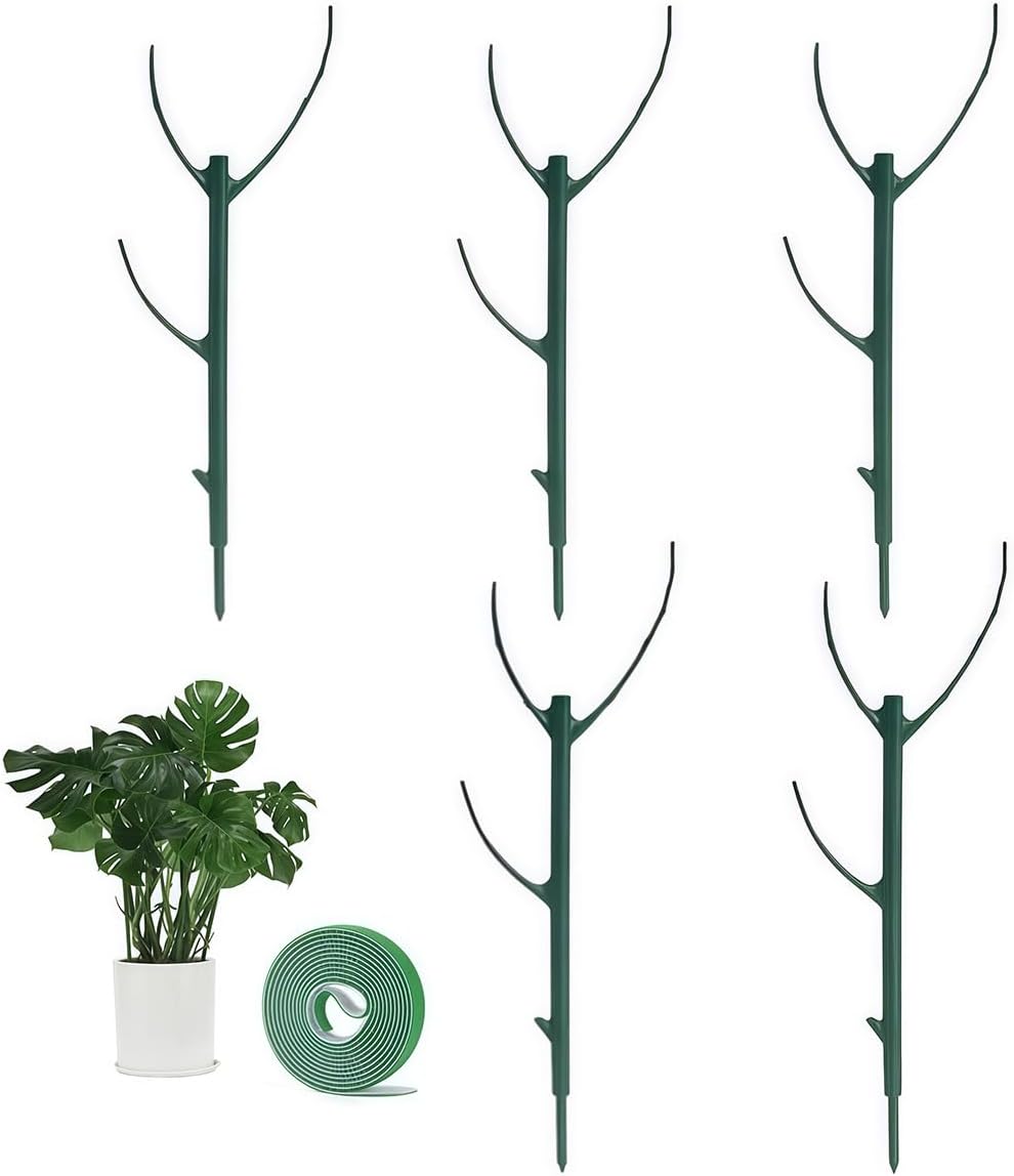 Plant Stakes for Indoor Plants, 5 Packs Stackable Monstera Plant Support, Plant Sticks Support Tall, Perfect Replacement for Plant Stakes, Garden Accessories
