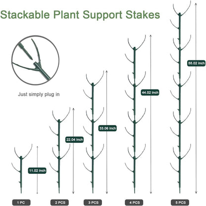 Plant Stakes for Indoor Plants, 5 Packs Stackable Monstera Plant Support, Plant Sticks Support Tall, Perfect Replacement for Plant Stakes, Garden Accessories
