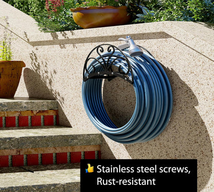 Wall Mount Metal Garden Hose Holder Outdoor Iron Storage Hanger