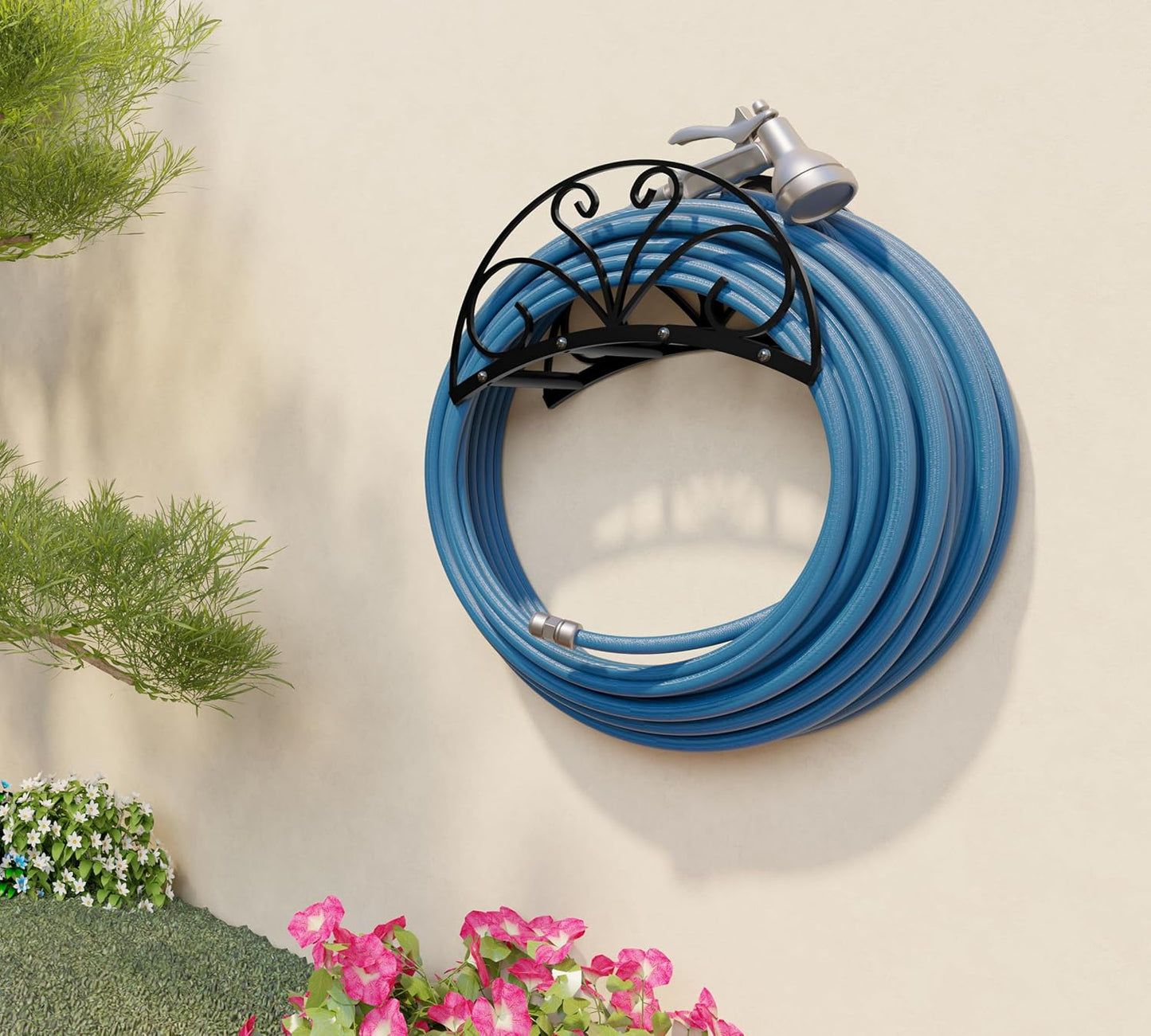 Wall Mount Metal Garden Hose Holder Outdoor Iron Storage Hanger