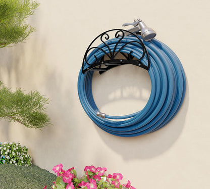 Wall Mount Metal Garden Hose Holder Outdoor Iron Storage Hanger