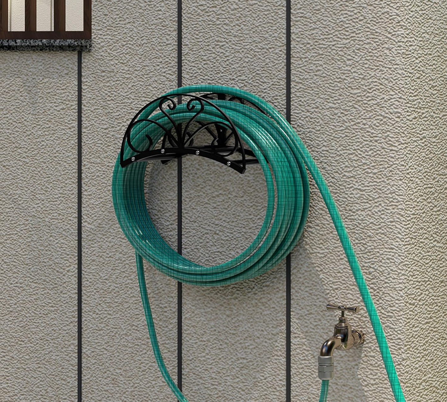 Wall Mount Metal Garden Hose Holder Outdoor Iron Storage Hanger