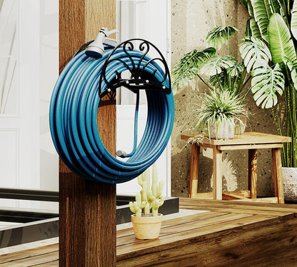 Wall Mount Metal Garden Hose Holder Outdoor Iron Storage Hanger