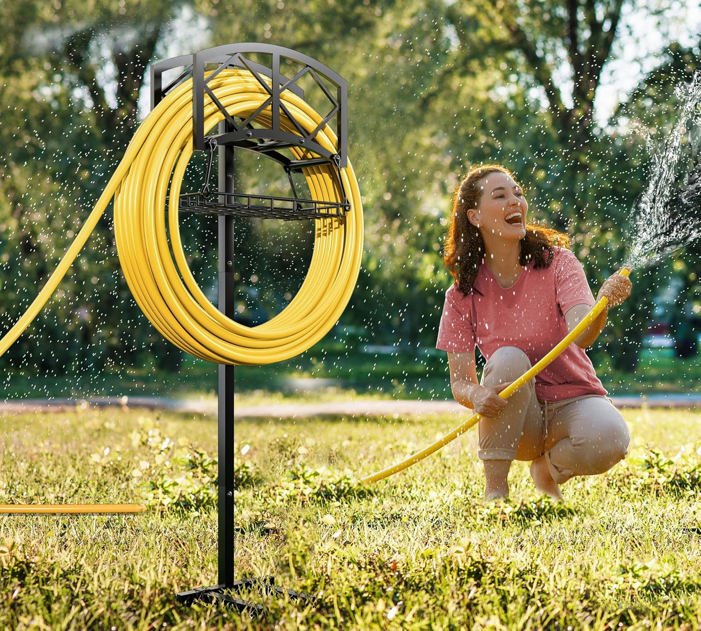 Wall Mount Metal Garden Hose Holder Outdoor Iron Storage Hanger