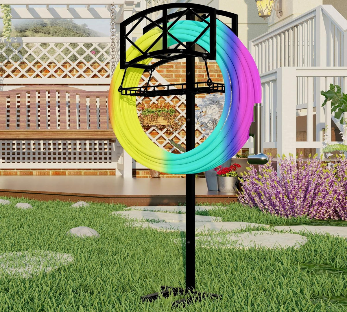 Wall Mount Metal Garden Hose Holder Outdoor Iron Storage Hanger