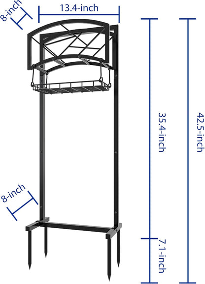 Wall Mount Metal Garden Hose Holder Outdoor Iron Storage Hanger