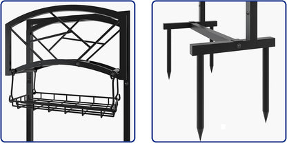 Wall Mount Metal Garden Hose Holder Outdoor Iron Storage Hanger