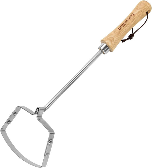 Hula Weeding Hoe, 17.3'' Stainless Steel Stirrup Hoe Wood Grip