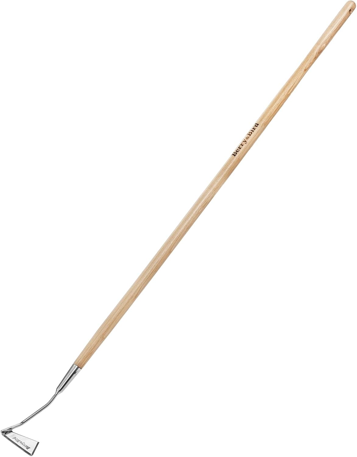 Hula Weeding Hoe, 17.3'' Stainless Steel Stirrup Hoe Wood Grip