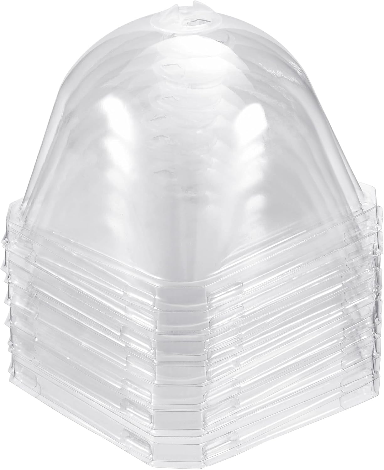 3.9" Plant Humidity Dome, 10Pcs Square Plastic Garden Cloche Dome Plant Cover Reusable for Outdoor Frost Freeze Protection Mini Greenhouse, Clear 10cm x 10cm