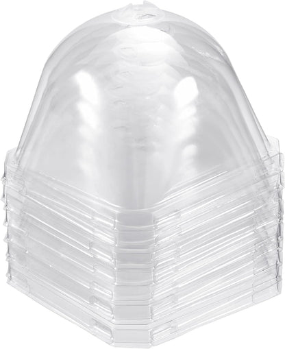 3.9" Plant Humidity Dome, 10Pcs Square Plastic Garden Cloche Dome Plant Cover Reusable for Outdoor Frost Freeze Protection Mini Greenhouse, Clear 10cm x 10cm