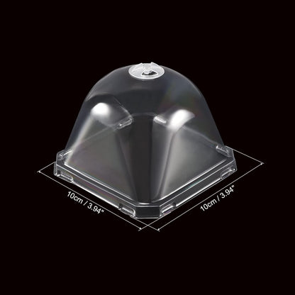 3.9" Plant Humidity Dome, 10Pcs Square Plastic Garden Cloche Dome Plant Cover Reusable for Outdoor Frost Freeze Protection Mini Greenhouse, Clear 10cm x 10cm