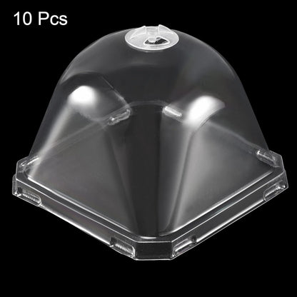 3.9" Plant Humidity Dome, 10Pcs Square Plastic Garden Cloche Dome Plant Cover Reusable for Outdoor Frost Freeze Protection Mini Greenhouse, Clear 10cm x 10cm