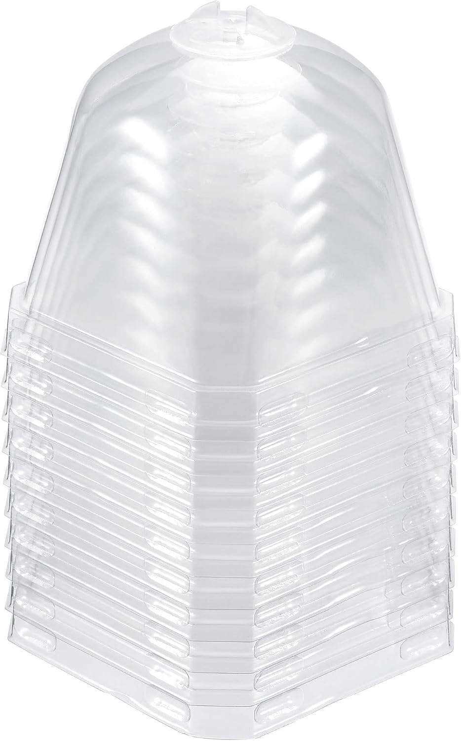 3.9" Plant Humidity Dome, 10Pcs Square Plastic Garden Cloche Dome Plant Cover Reusable for Outdoor Frost Freeze Protection Mini Greenhouse, Clear 10cm x 10cm