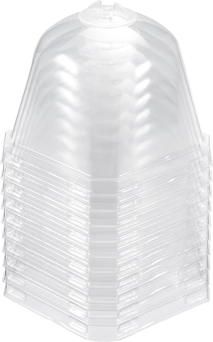 3.9" Plant Humidity Dome, 10Pcs Square Plastic Garden Cloche Dome Plant Cover Reusable for Outdoor Frost Freeze Protection Mini Greenhouse, Clear 10cm x 10cm