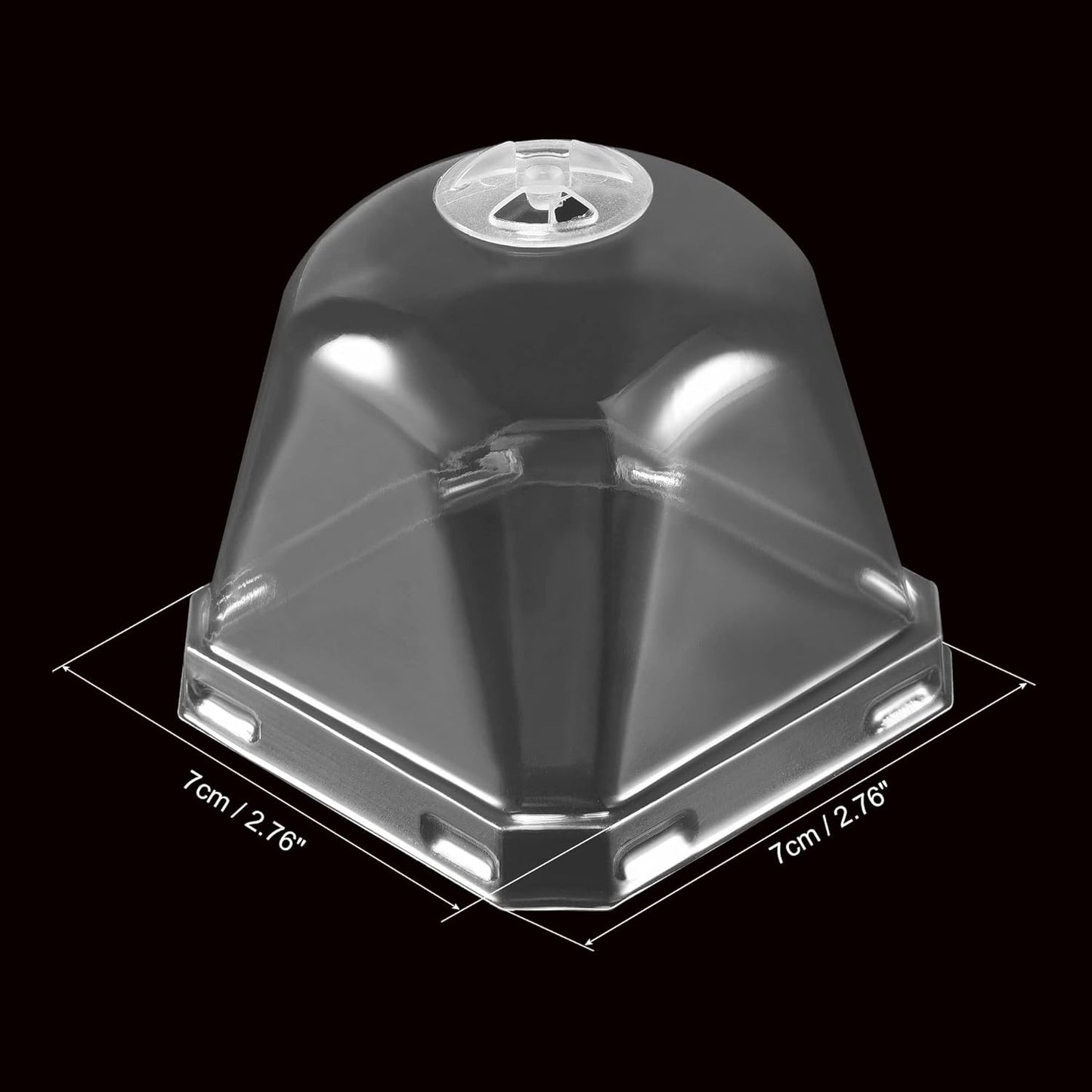 3.9" Plant Humidity Dome, 10Pcs Square Plastic Garden Cloche Dome Plant Cover Reusable for Outdoor Frost Freeze Protection Mini Greenhouse, Clear 10cm x 10cm