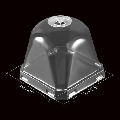 3.9" Plant Humidity Dome, 10Pcs Square Plastic Garden Cloche Dome Plant Cover Reusable for Outdoor Frost Freeze Protection Mini Greenhouse, Clear 10cm x 10cm