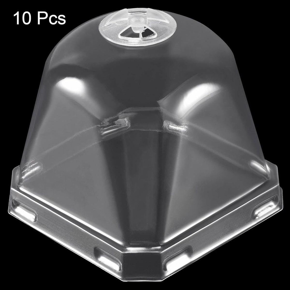 3.9" Plant Humidity Dome, 10Pcs Square Plastic Garden Cloche Dome Plant Cover Reusable for Outdoor Frost Freeze Protection Mini Greenhouse, Clear 10cm x 10cm