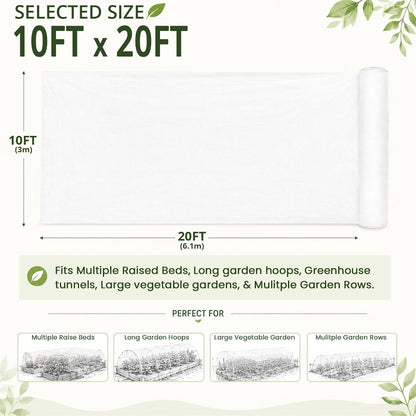 10Ft x 20Ft Garden Netting, Fine Mesh Insect Netting for Plant Protection