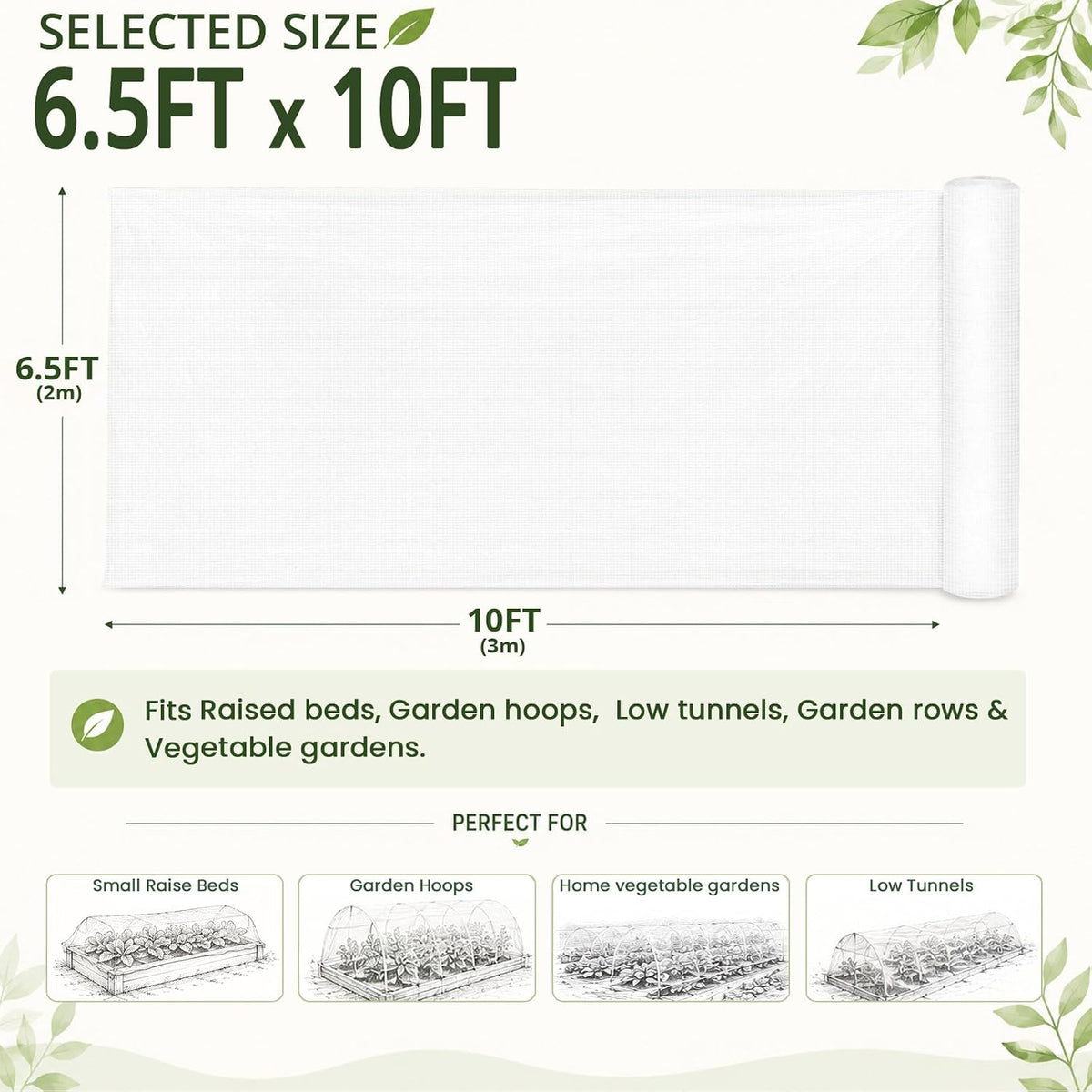 10Ft x 20Ft Garden Netting, Fine Mesh Insect Netting for Plant Protection